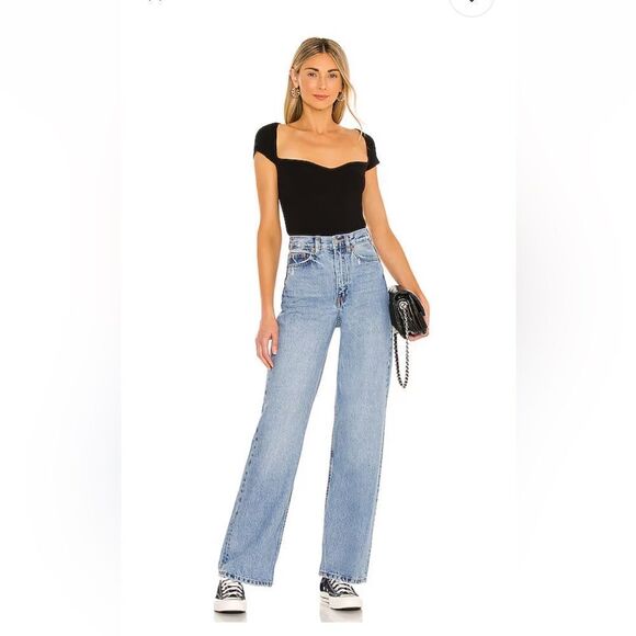 NWT Dr. Denim jeans Echo Wide Leg in Blue Jay high rise straight Revolve 28 - Picture 4 of 13